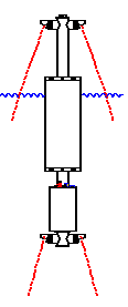Line drawing of WALRUS with 1-meter spar depth and redundant Lu collectors